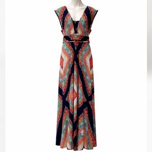Anthropologie Size L Maeve Verda Geometric Kaleidoscope Long Maxi Dress Boho